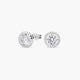 Pendientes redondos de oro blanco 18K circonitas 9 mm