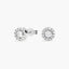 Pendientes redondos de oro blanco 18K circonitas 6 mm