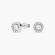 Pendientes redondos de oro blanco 18K circonitas 6 mm