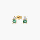Pendientes de oro 18K circonitas verde y blanco 5 mm