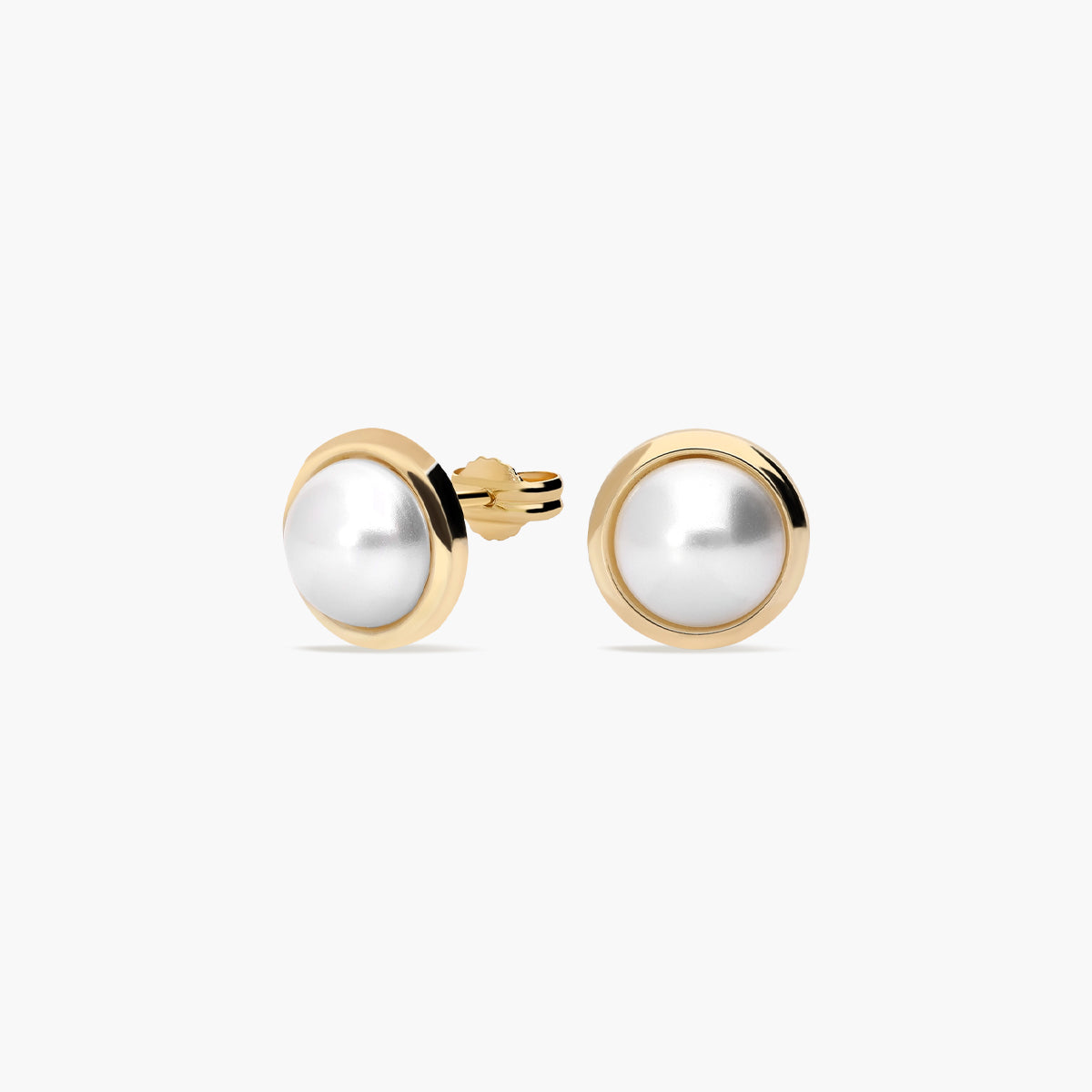 Pendientes redondos de oro 18K con perlas 10 mm