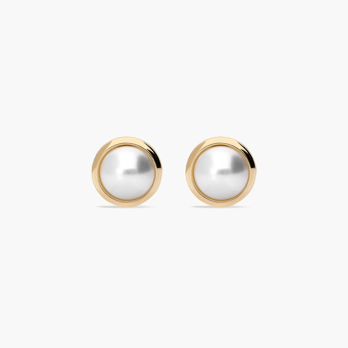 Pendientes redondos de oro 18K con perlas 10 mm