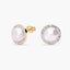 Pendientes redondos de oro bicolor 18K con perlas 10 mm