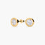 Pendientes redondos de oro 18K circonita 9 mm