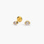 Pendientes redondos de oro 18K circonita 3 mm