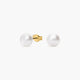 Pendientes de botón de oro 18K con perlas 6 mm