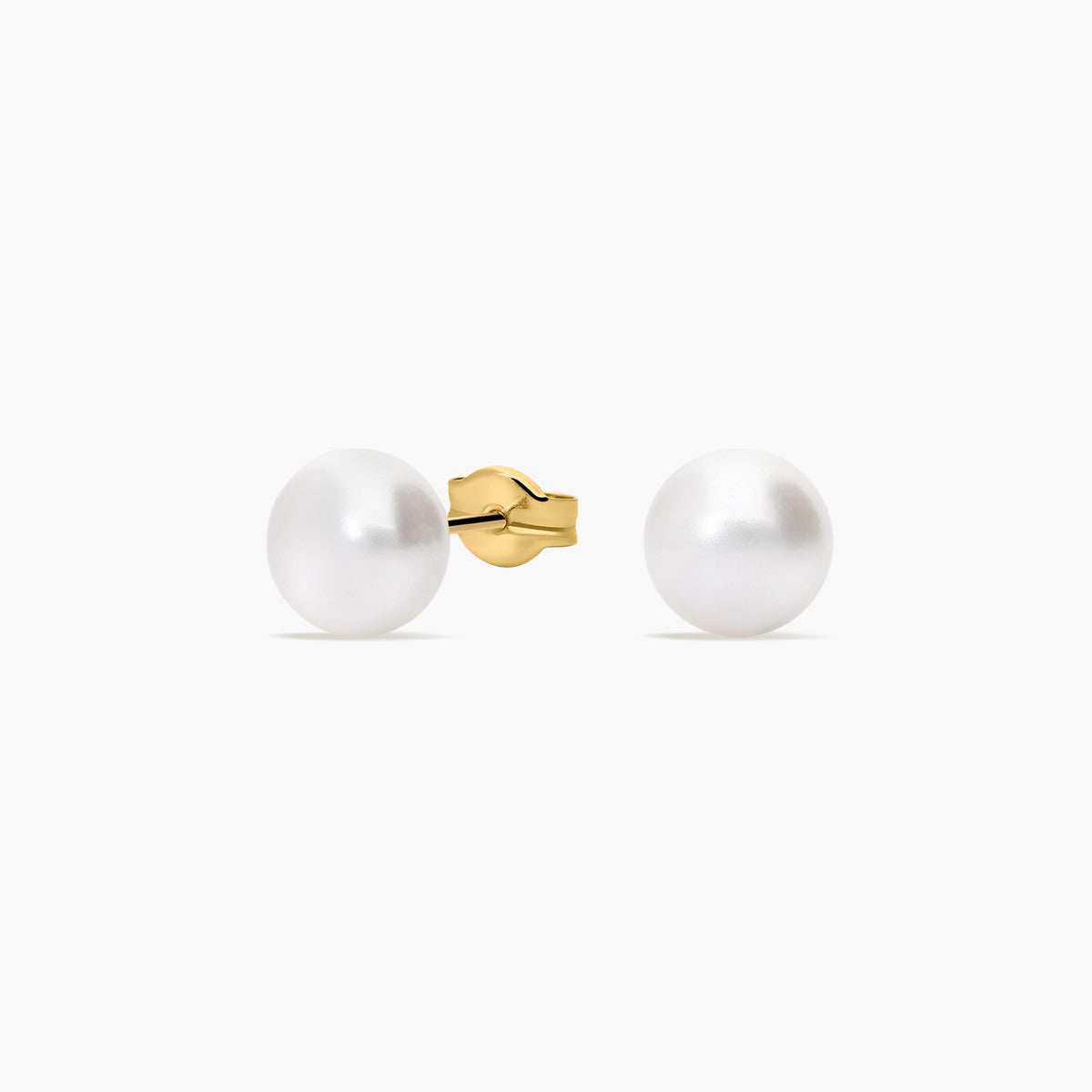 Pendientes de botón de oro 18K con perlas 7 mm