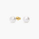 Pendientes de botón de oro 18K con perlas 7 mm