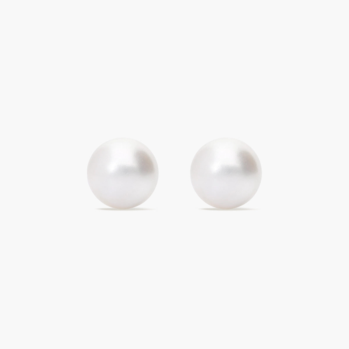 Pendientes de botón de oro 18K con perlas 8 mm