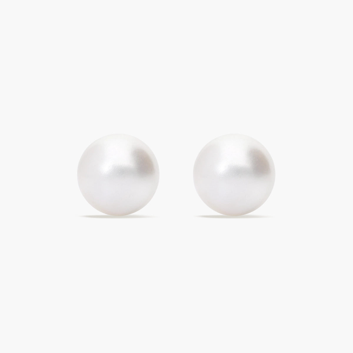 Pendientes de botón de oro 18K con perlas 10 mm