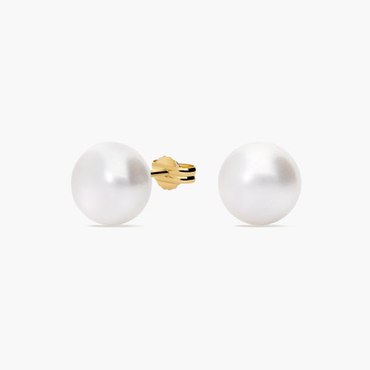 Pendientes de oro 18K con perlas 9 mm