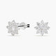 Pendientes de oro blanco 18K circonitas 7 mm