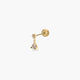 Piercing de oreja de oro 18K de colgar circonitas 8 mm