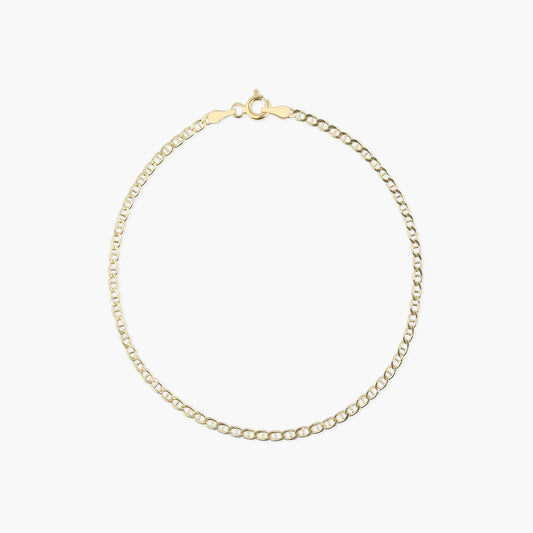 Pulsera de oro 18K eslabón ancla 19 cm