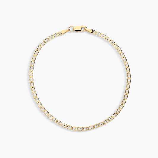 Pulsera de oro 18K eslabón ancla 19 cm