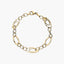 Pulsera de oro 18K eslabón anillas 19 cm