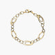 Pulsera de oro 18K eslabón anillas 19 cm