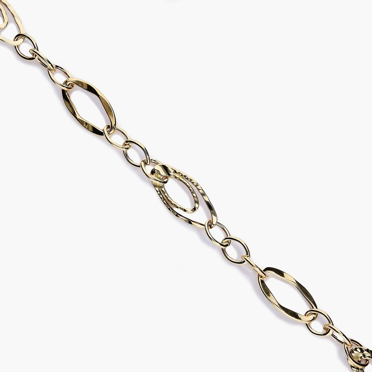 Pulsera de oro 18K eslabón anillas 19 cm