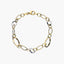 Pulsera de oro bicolor 18K eslabón anillas 19 cm