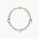 Pulsera de oro bicolor 18K eslabón anillas 19 cm