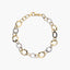Pulsera de oro bicolor 18K eslabón anillas 19 cm