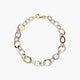 Pulsera de oro bicolor 18K eslabón anillas 19 cm