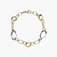 Pulsera de oro bicolor 18K eslabón anillas 19 cm