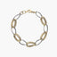 Pulsera de oro bicolor 18K eslabón anillas triple oval 19 cm