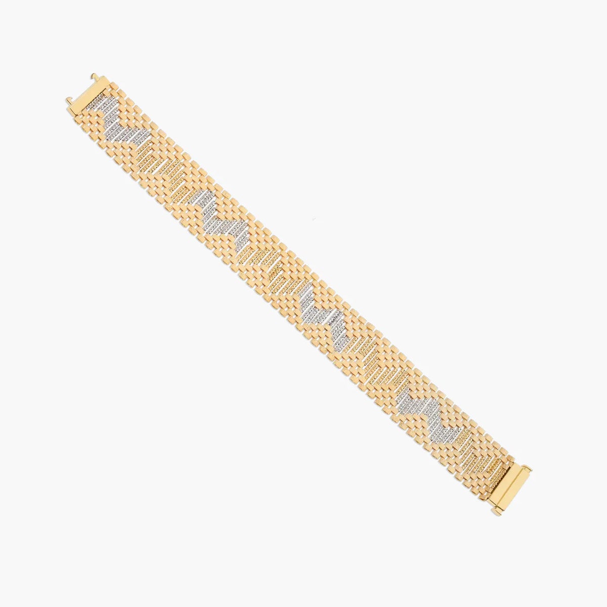Pulsera de oro bicolor 18K 19 cm BLACKJACK