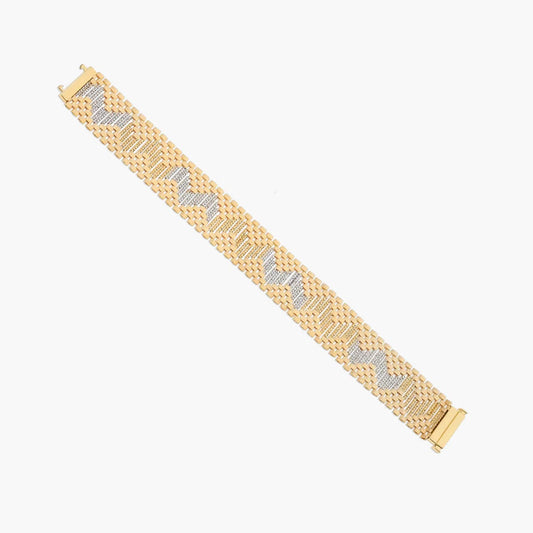 Pulsera de oro bicolor 18K 19 cm BLACKJACK