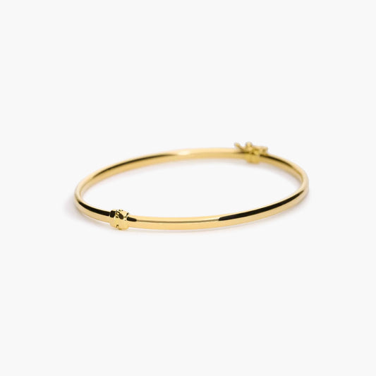 Pulsera rígida oval de oro 18K 50x60 mm