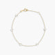 Pulsera de oro 18K perlas oval 16-18 cm