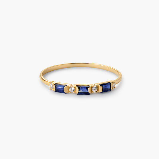 Anillo de oro 18K zafiro