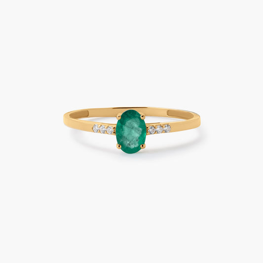 Anillo de oro 18K esmeralda