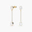 Pendientes largos de oro 18K circonitas 36 mm