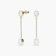 Pendientes largos de oro 18K circonitas 36 mm
