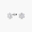 Pendientes de oro blanco 18K circonitas 7 mm