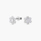 Pendientes de oro blanco 18K circonitas 7 mm
