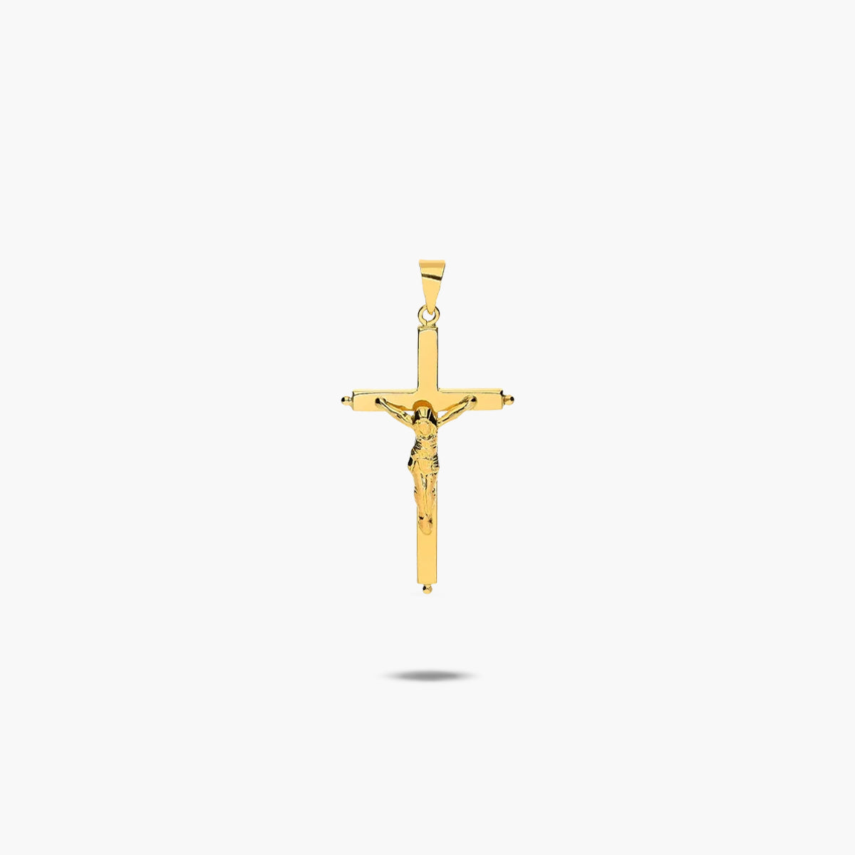 Cruz Cristo plana de oro 18K 30 mm