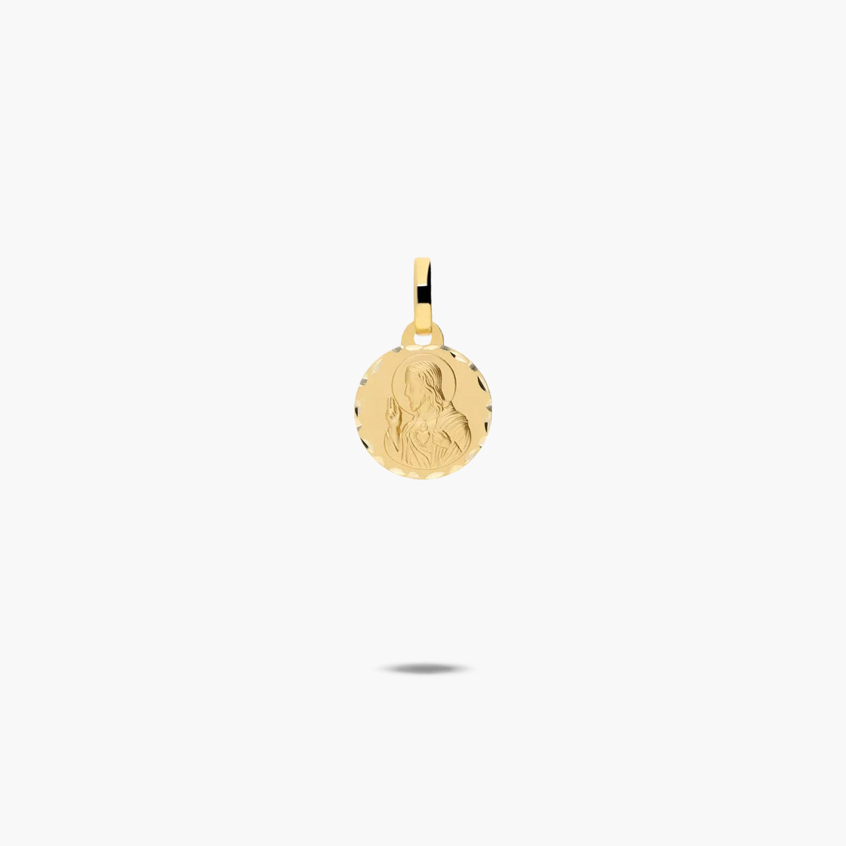 Escapulario Sagrado Corazón y Virgen del Carmen de oro 18K 12 mm