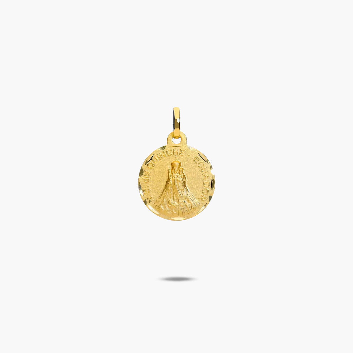 Medalla Virgen del Quinche de oro 18K 16 mm