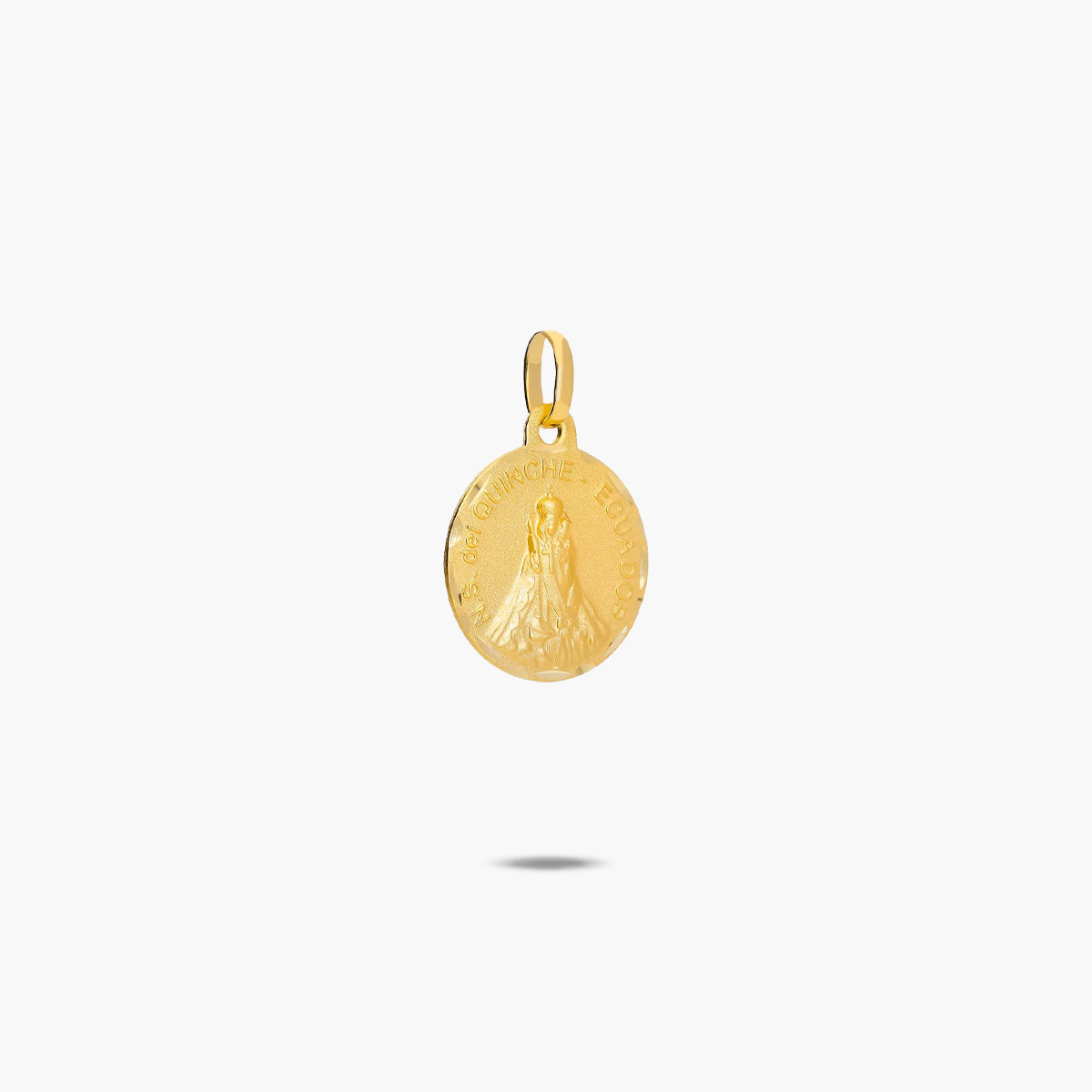Medalla Virgen del Quinche de oro 18K 16 mm
