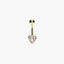 Piercing de ombligo de oro 18K circonita corazón 19 mm