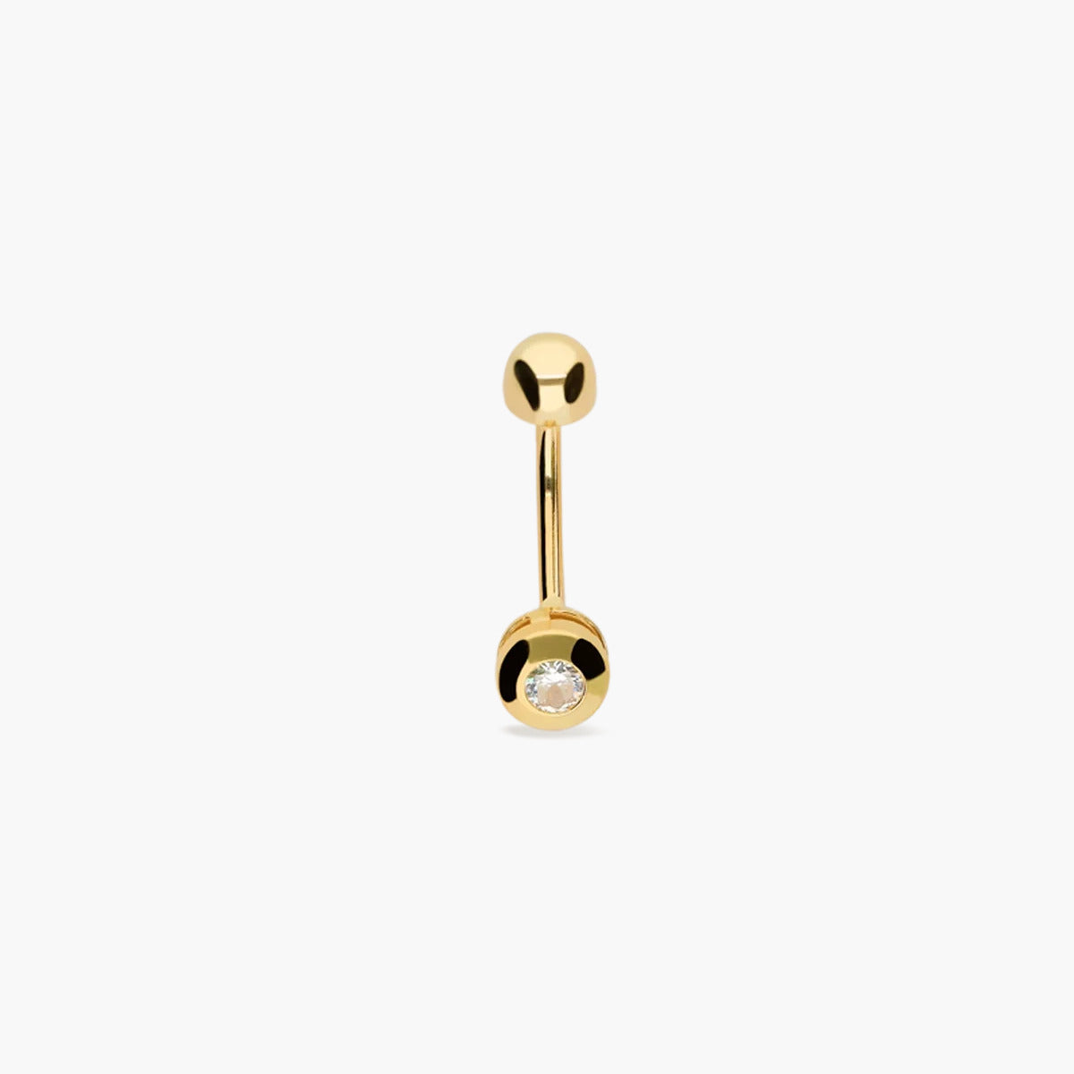 Piercing de ombligo de oro 18K circonita 20 mm
