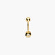 Piercing de ombligo de oro 18K circonita 20 mm