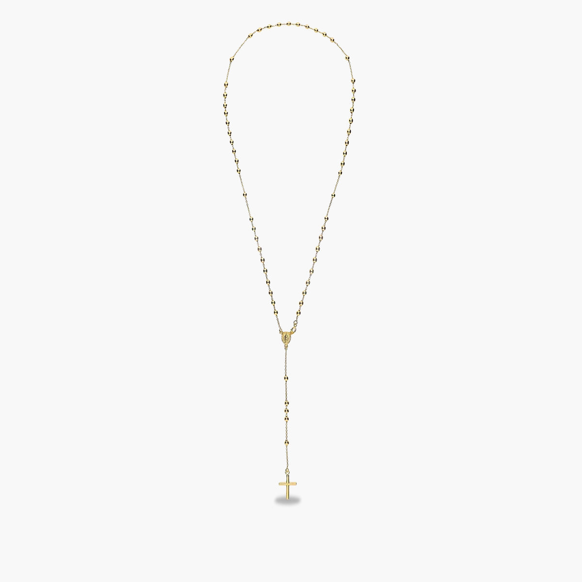 Rosario de oro 18K con medalla y cruz 42 cm
