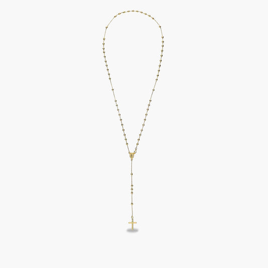 Rosario de oro 18K con medalla y cruz 42 cm