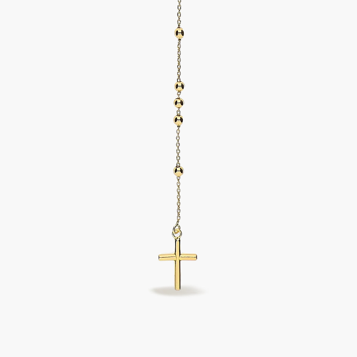 Rosario de oro 18K con medalla y cruz 42 cm