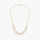 Gargantilla de oro bicolor 18K 45 cm anillas