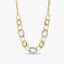 Gargantilla de oro bicolor 18K 45 cm anillas
